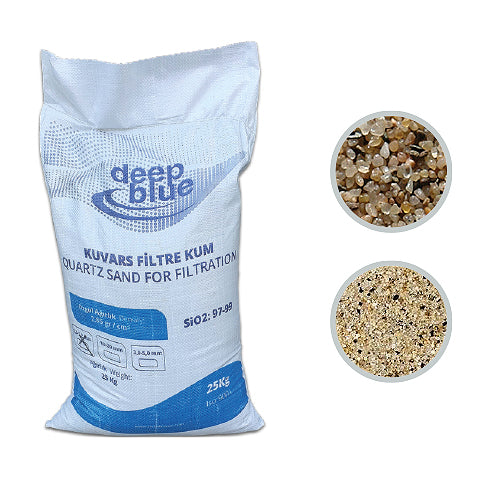 Deep Blue Kuvars Kum Filtre Malzemesi 25kg