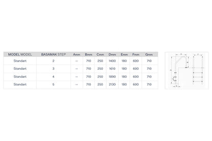 Standart Seri Havuz Merdiveni Paslanmaz Çelik