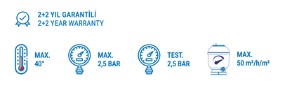 Waterfun Woundex WS Model Havuz Kum Filtresi- Model: 525 - 900